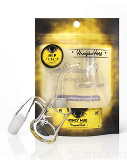 Honeybee Herb Yellow Line 90° Honey Mug Quartz Banger
