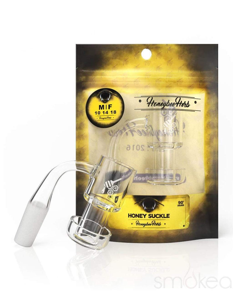 Honeybee Herb Yellow Line 90° Honeysuckle Quartz Banger
