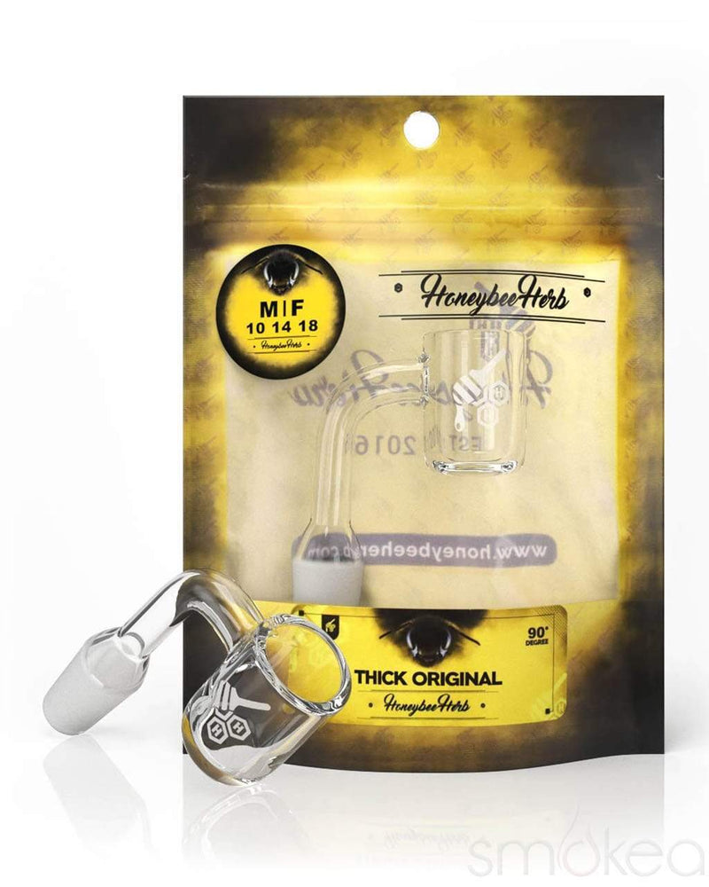Honeybee Herb Yellow Line 90° Thick Original Quartz Banger