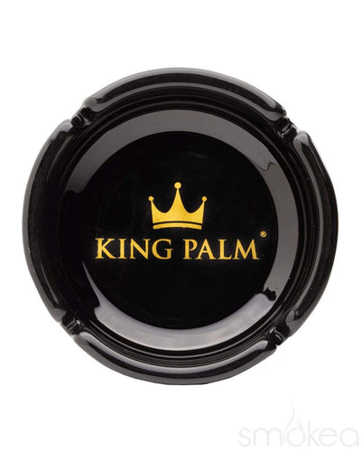 King Palm Black Glass Ashtray