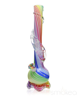 Noble Glass Medium Rainbow Cane Wrapped Soft Glass Bong - SMOKEA®