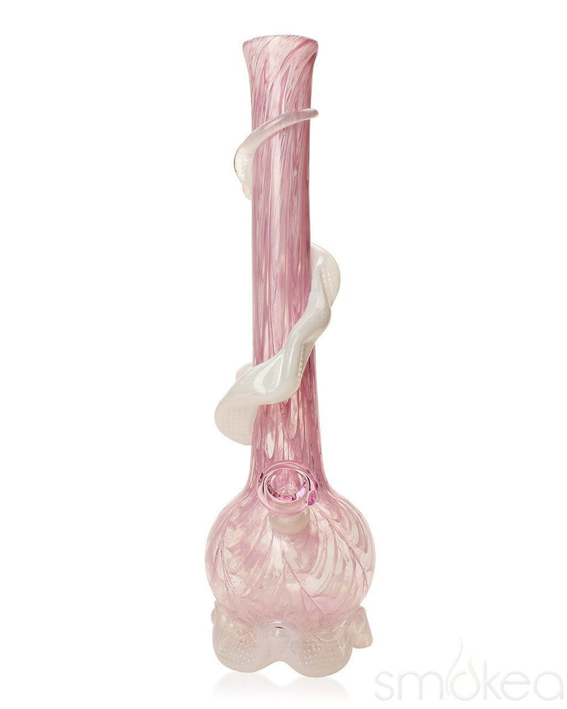Noble Glass Medium Wrapped Soft Glass Bong Pink/White