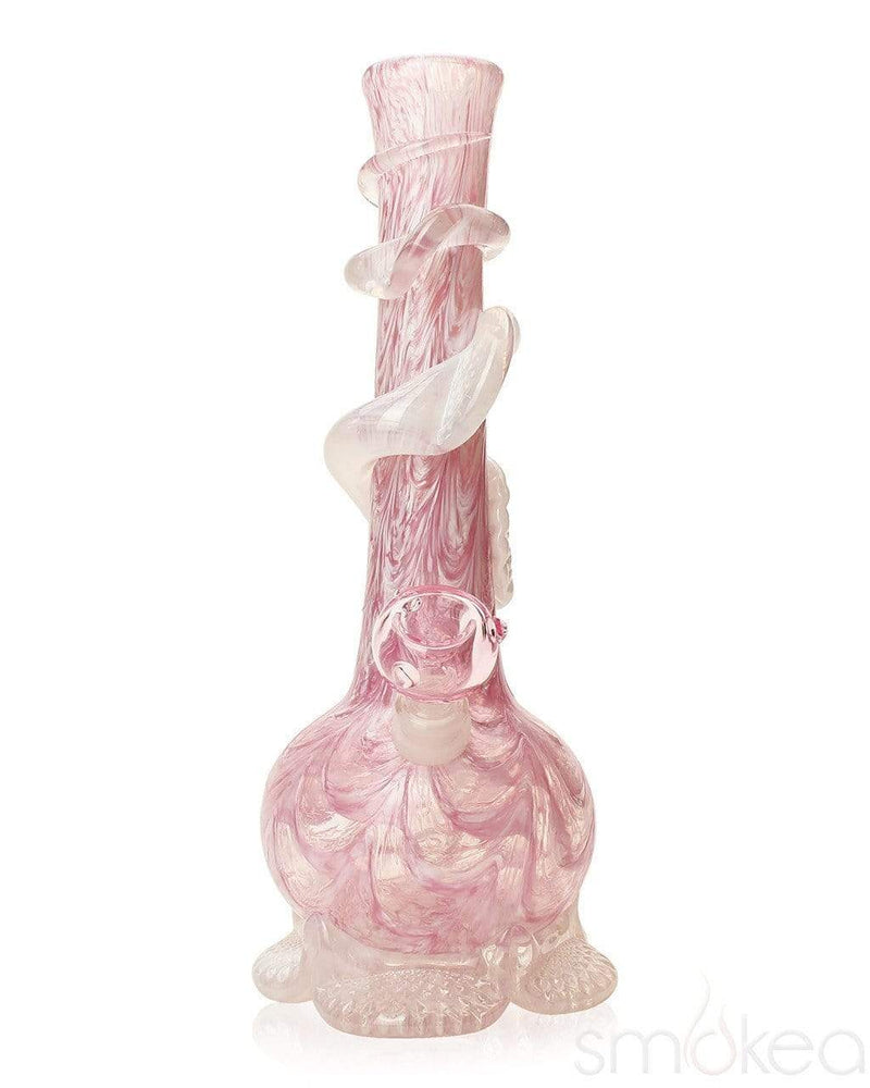 Noble Glass Small Wrapped Soft Glass Bong Pink/White