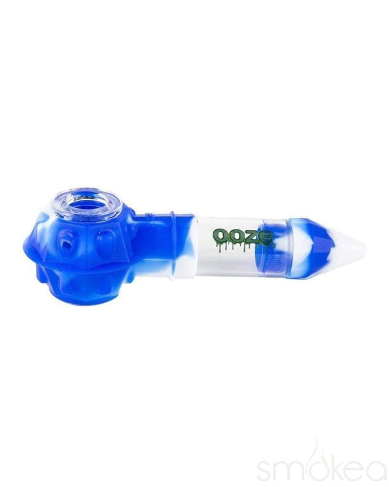 Ooze Bowser Silicone Glass Hand Pipe Blue/White