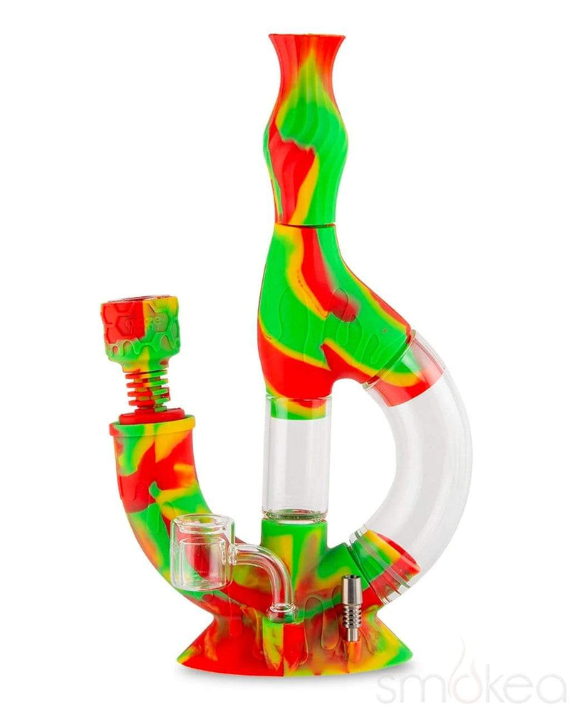 Ooze Echo Silicone Water Pipe & Nectar Collector Rasta