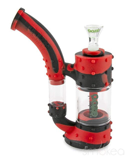 Ooze Stack Silicone Bubbler Bong & Dab Rig Red/Black