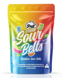 Puff Xtrax 250mg Delta 8 Sour Belts - Rainbow (10-Pack)