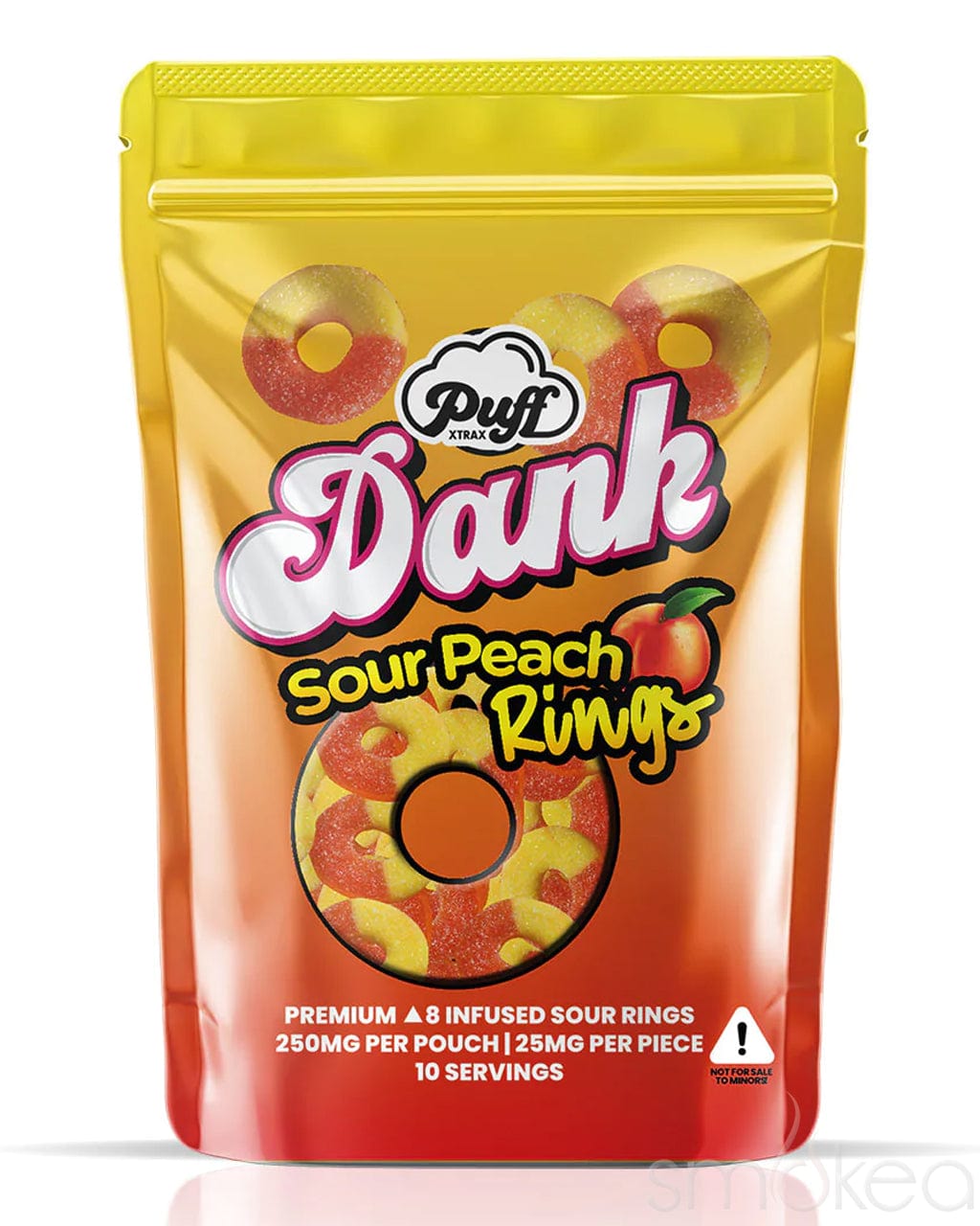 Puff Xtrax 250mg Delta 8 Sour Peach Rings (10-Pack)