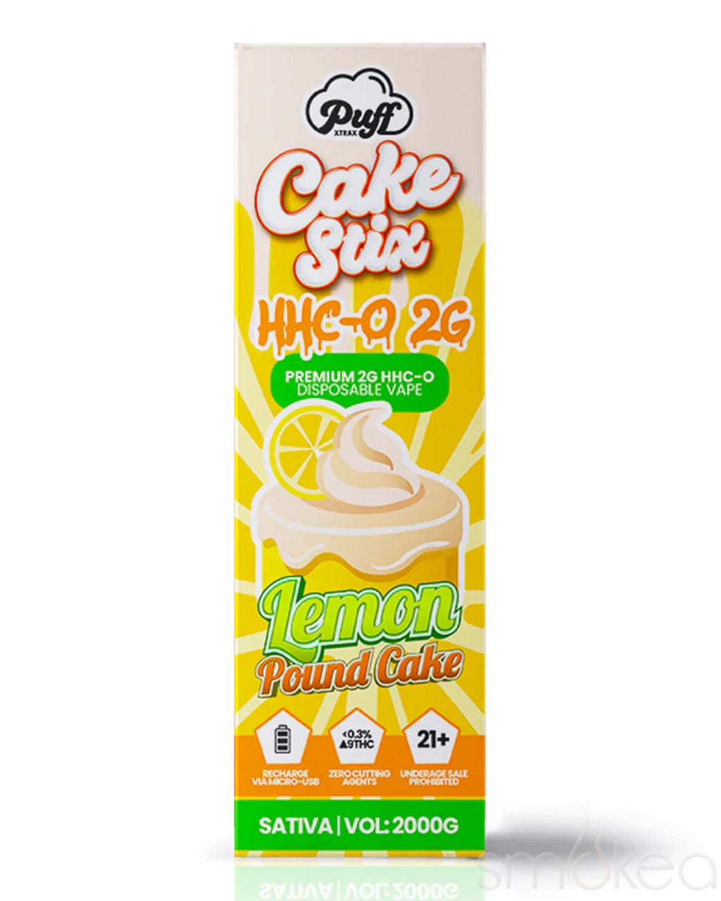 Puff Xtrax 2g HHCO Cake Stix Disposable Vape - Lemon Pound Cake Puff Xtrax 2g HHCO Cake Stix Disposable Vape - Lemon Pound Cake