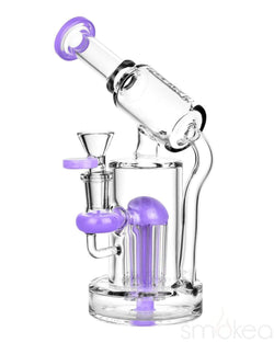 Pulsar 7.5" Sidecar Oil Can Recycler Bong Opaque Purple