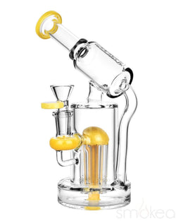 Pulsar 7.5" Sidecar Oil Can Recycler Bong Opaque Yellow