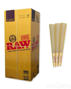 Raw Classic 1 1/4 Pre-Rolled Cones (900-Pack) - SMOKEA®