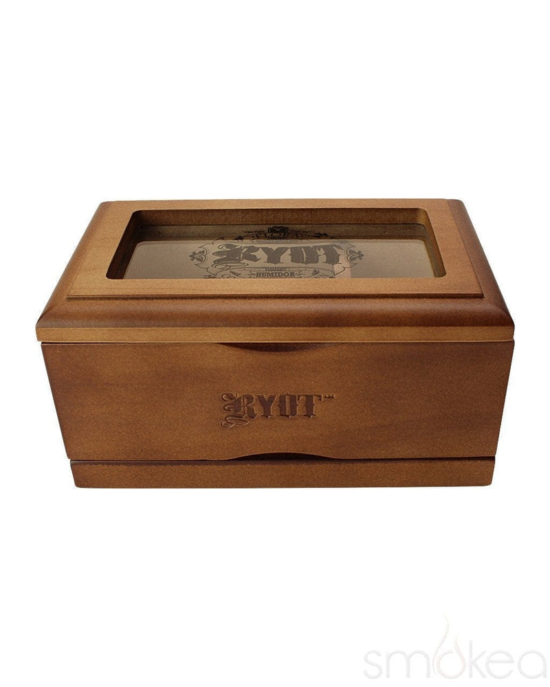 RYOT 3x5 Walnut Glass Top Box - SMOKEA®