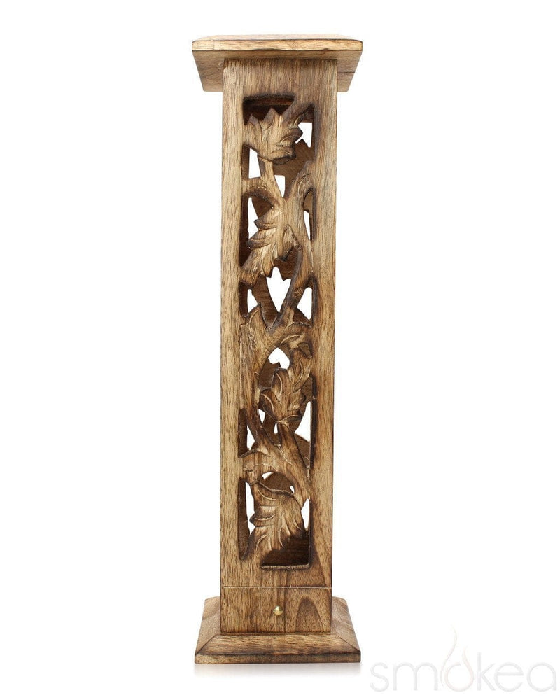 SMOKEA 12" Carved Wood Incense Burner Tower - SMOKEA®