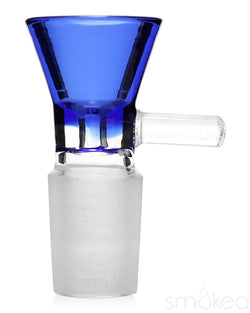 SMOKEA 18mm Glass on Glass Funnel Bowl Blue