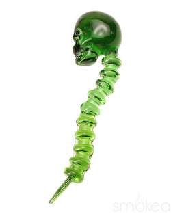 SMOKEA Colored Glass Skull Dab Tool Green