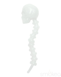 SMOKEA Colored Glass Skull Dab Tool White