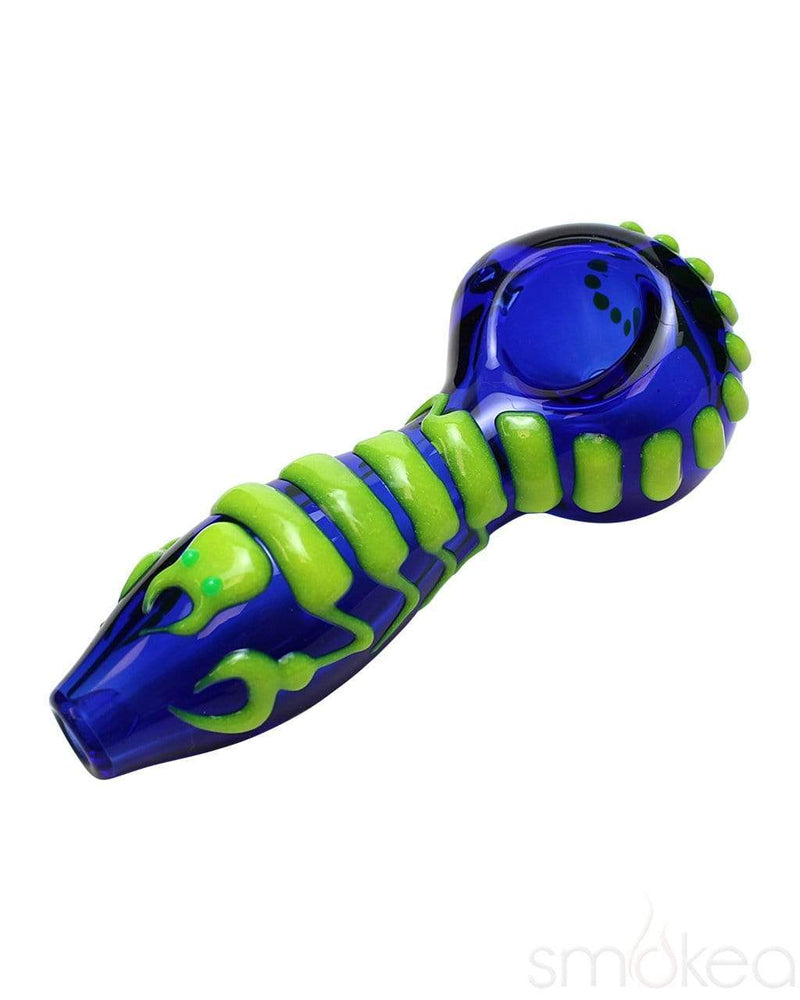 SMOKEA Glow in the Dark Scorpion Spoon Pipe Blue/Green