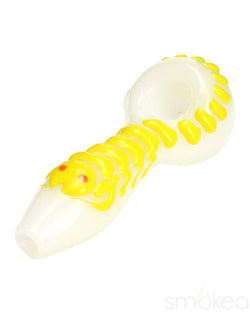 SMOKEA Glow in the Dark Scorpion Spoon Pipe White/Yellow