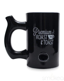 SMOKEA "Roast & Toast" Large Ceramic Coffee Mug Pipe Black