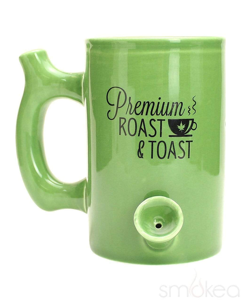 SMOKEA "Roast & Toast" Large Ceramic Coffee Mug Pipe Green
