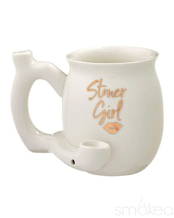 SMOKEA "Stoner Girl" Ceramic Coffee Mug Pipe White