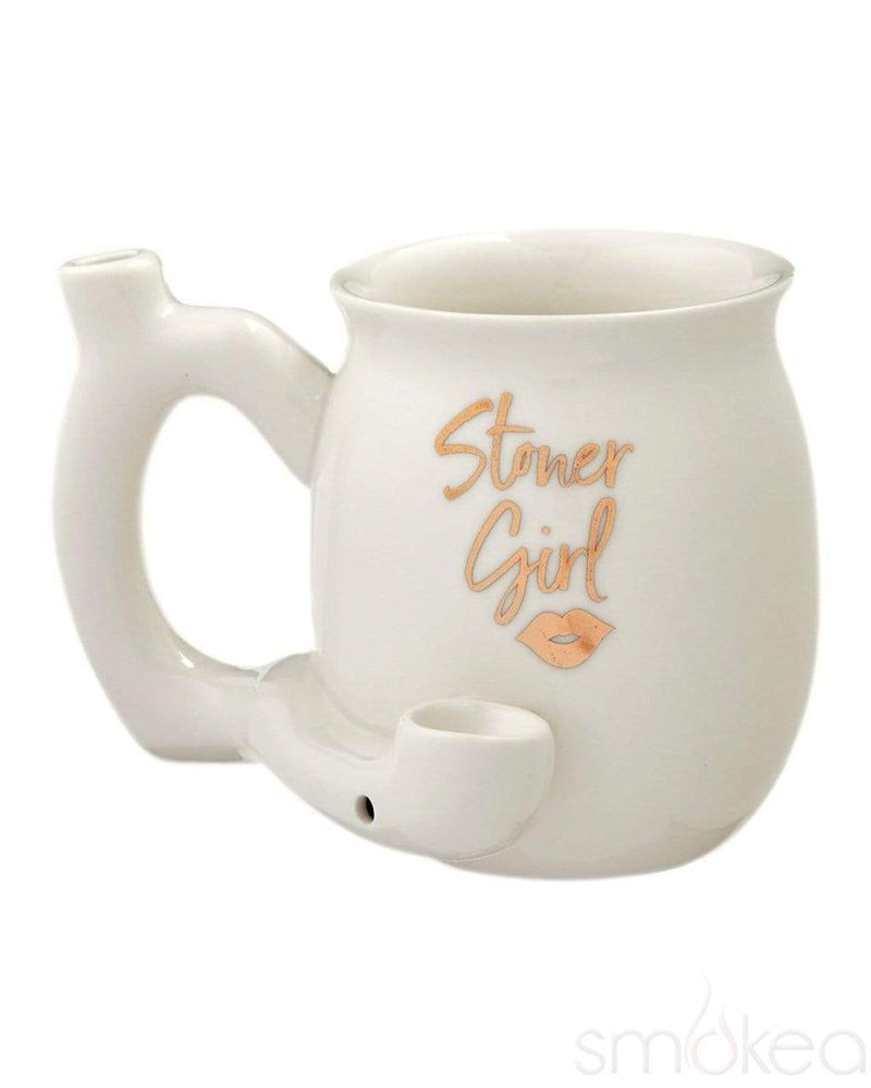 SMOKEA "Stoner Girl" Ceramic Coffee Mug Pipe White