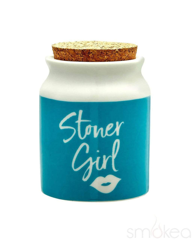 SMOKEA "Stoner Girl" Stash Jar Blue