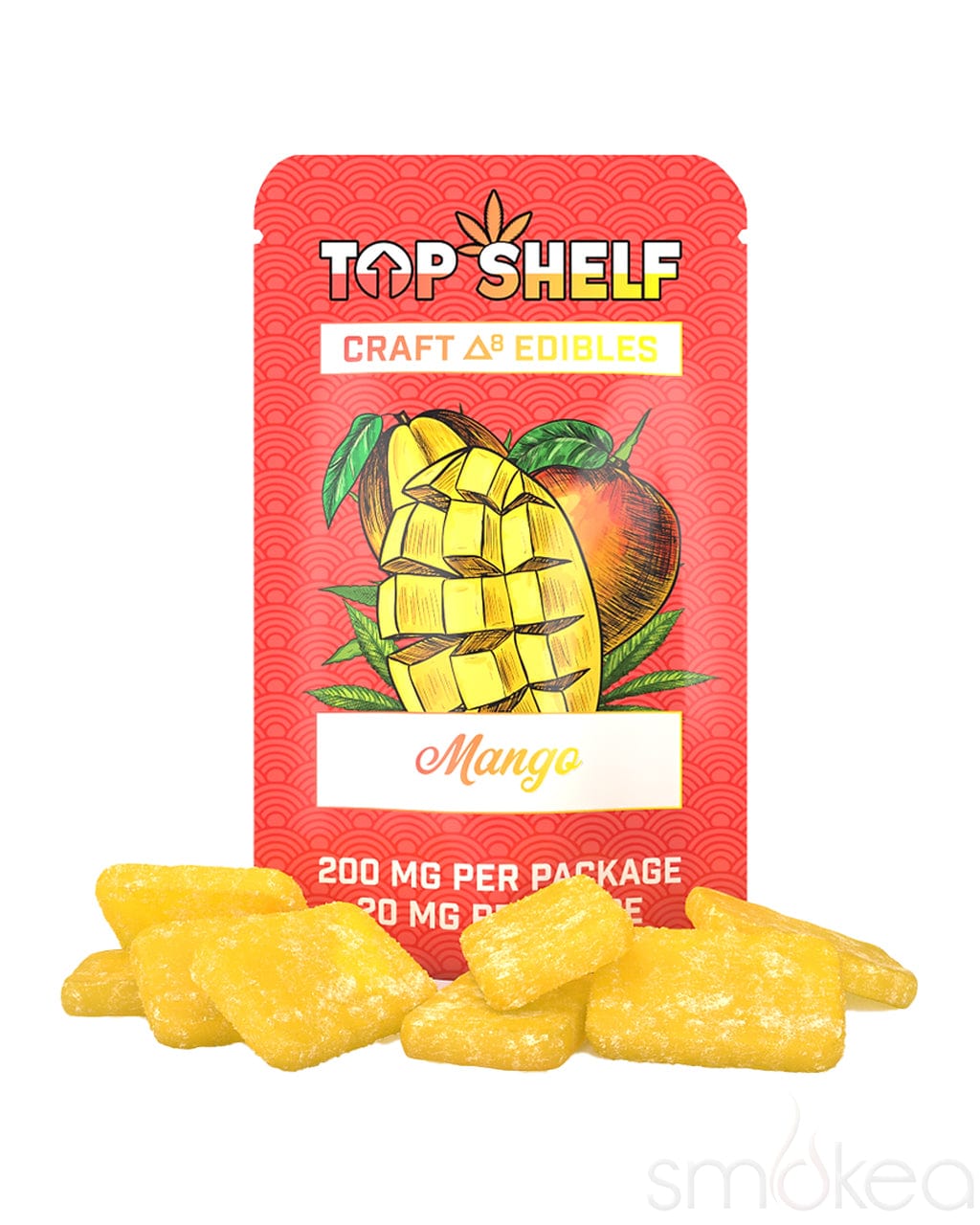 Top Shelf Hemp 200mg Delta 8 Craft Gummies - Mango