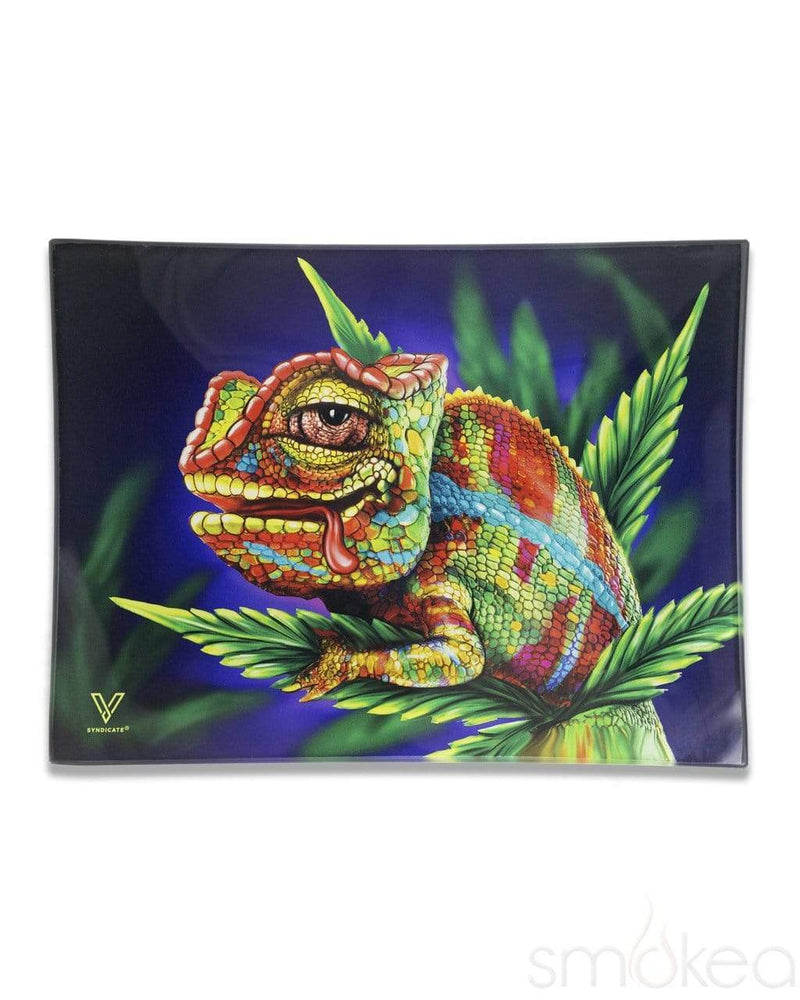 V Syndicate "Cloud 9 Chameleon" Glass Rolling Tray Small