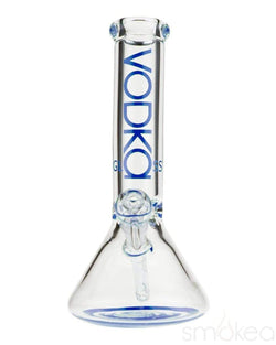 Vodka Glass 12" 9mm Bent Neck Beaker Bong Blue