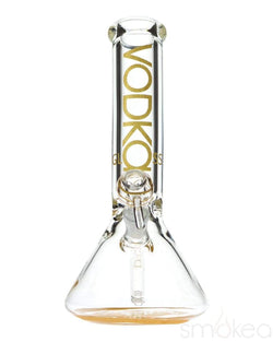 Vodka Glass 12" 9mm Bent Neck Beaker Bong Gold