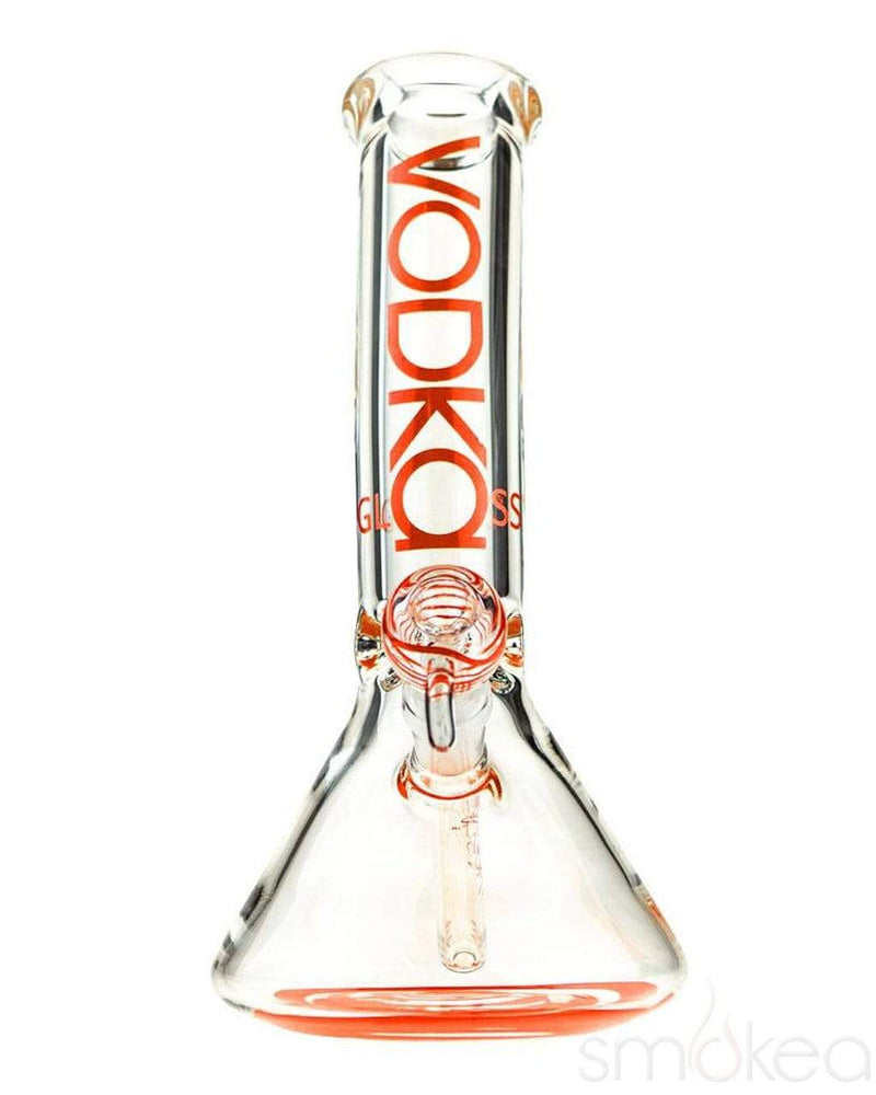 Vodka Glass 12" 9mm Bent Neck Beaker Bong Red