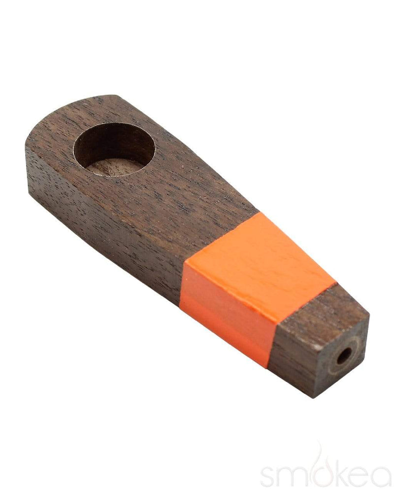 Wud Wud Handcrafted Wood Pipe Dark / Orange